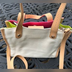 Crossbody bag with zipper pocket, three credit card spaces and open pocket